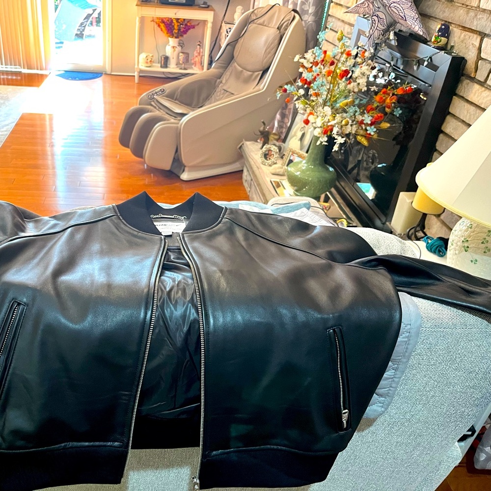 Leather aviator jacket size women’s large